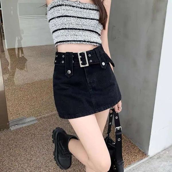 sweet and cool denim mini skirt summer style korean fashionable girl niche belt hip wrap half, Black
sweet and cool denim mini skirt summer style korean fashionable girl niche belt hip wrap half, Black