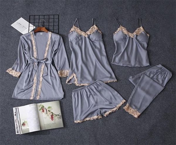 qweek 5 pieces sets women pajama set lace satin sleepwear women pajamas for women pijama pyjama casual sleep lounge t2001119949723, Black;red
qweek 5 pieces sets women pajama set lace satin sleepwear women pajamas for women pijama pyjama casual sleep lounge t2001119949723, Black;red