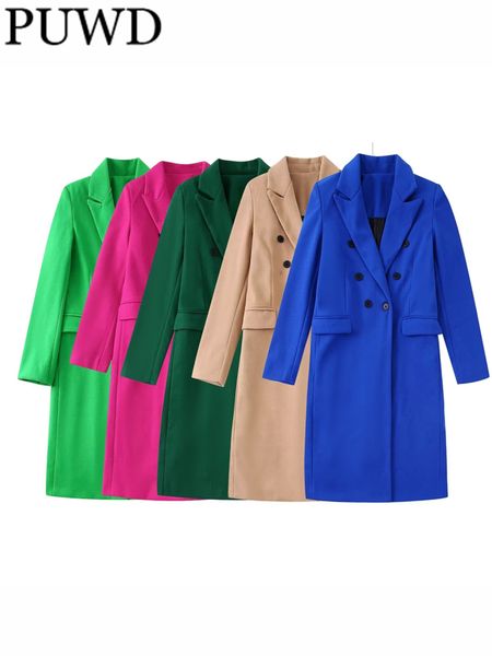 womens wool blends puwd women fashion green doublebreasted long coat flap pockets winter slim overcoat tailored collar female outerwear chic, Black
womens wool blends puwd women fashion green doublebreasted long coat flap pockets winter slim overcoat tailored collar female outerwear chic, Black
