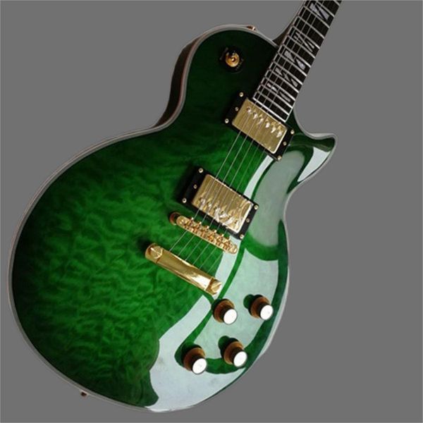 custom electric guitar green flower pattern, ebony fingerboard, gold accessories, 58
custom electric guitar green flower pattern, ebony fingerboard, gold accessories, 58