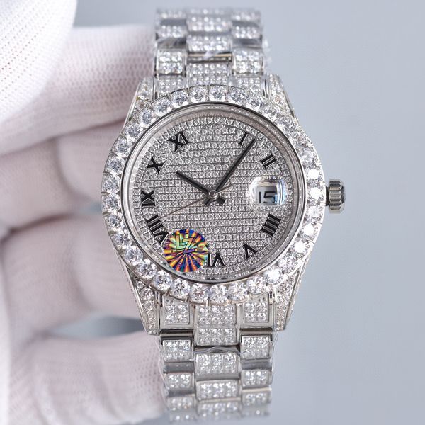 full diamonds mens watch 41mm v6 classic luxury watches 904l stainless steel eta 2836 automatic 28800vph sapphire crystal waterproof, Slivery;brown
full diamonds mens watch 41mm v6 classic luxury watches 904l stainless steel eta 2836 automatic 28800vph sapphire crystal waterproof, Slivery;brown