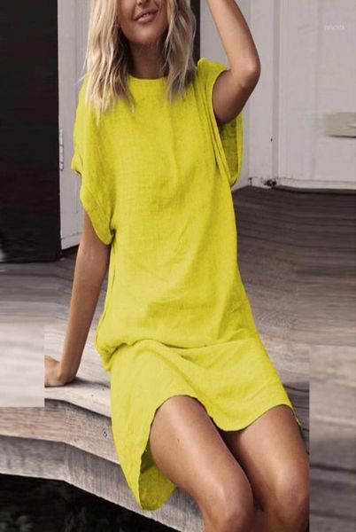 dress women summer casual solid short sleeve crew neck linen beach dress1336273, Black;gray
dress women summer casual solid short sleeve crew neck linen beach dress1336273, Black;gray