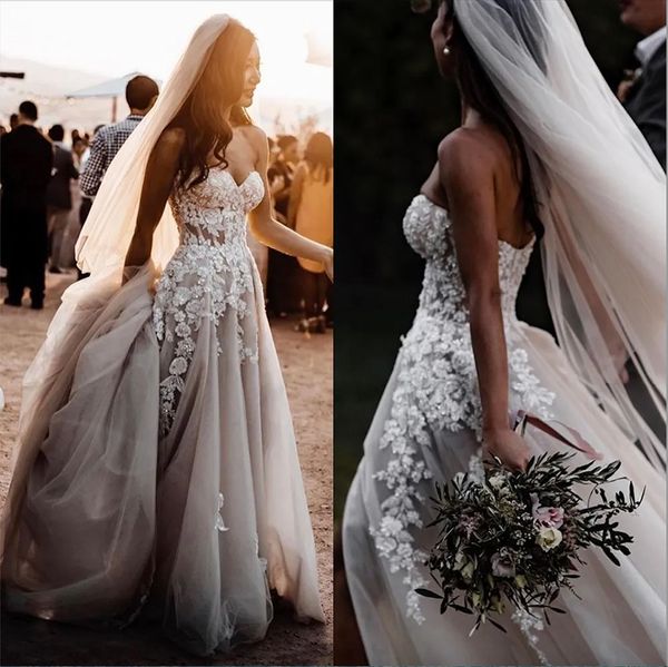 2023 a line wedding dresses bohemia summer beach boho sweetheart sleeveless lace appliques crystal beads split tulle open back bridal gowns, White
2023 a line wedding dresses bohemia summer beach boho sweetheart sleeveless lace appliques crystal beads split tulle open back bridal gowns, White