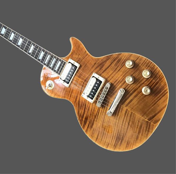 solidbody electric guitar with mahogany body, aaa flame maple mahogany neck, rosewood fingerboard, and 2 humbucking pickups
solidbody electric guitar with mahogany body, aaa flame maple mahogany neck, rosewood fingerboard, and 2 humbucking pickups
