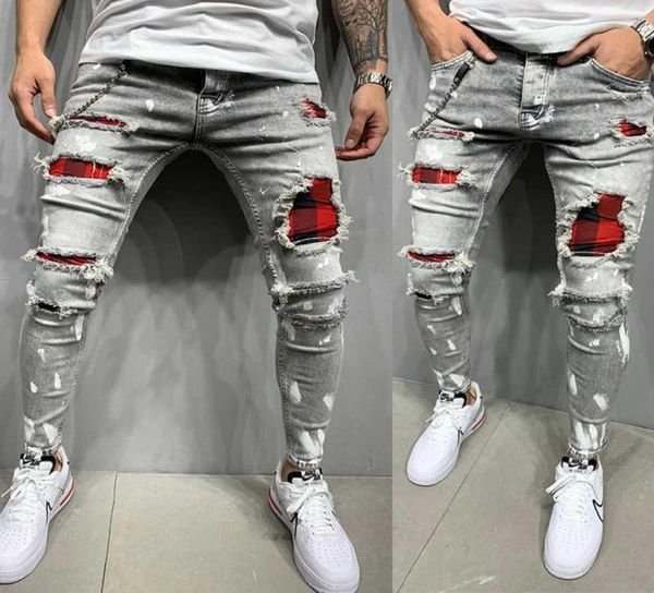 men039s skinny ripped jeans plaid patchwork denim trousers hiphop print jogging pencil denim men pants x062126353227415227, Blue
men039s skinny ripped jeans plaid patchwork denim trousers hiphop print jogging pencil denim men pants x062126353227415227, Blue