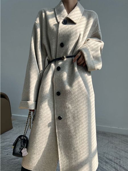 womens jackets wool coat for women solid korean loose doublesided cashmere warm autumn winter cold fashion belt coats 230818, Black;brown
womens jackets wool coat for women solid korean loose doublesided cashmere warm autumn winter cold fashion belt coats 230818, Black;brown