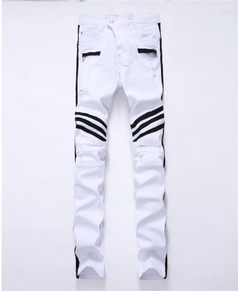 men039s jeans men straight brand ripped white hole denim with zippers side black stripe male pants slim plus size 42 trousers4731317, Blue
men039s jeans men straight brand ripped white hole denim with zippers side black stripe male pants slim plus size 42 trousers4731317, Blue
