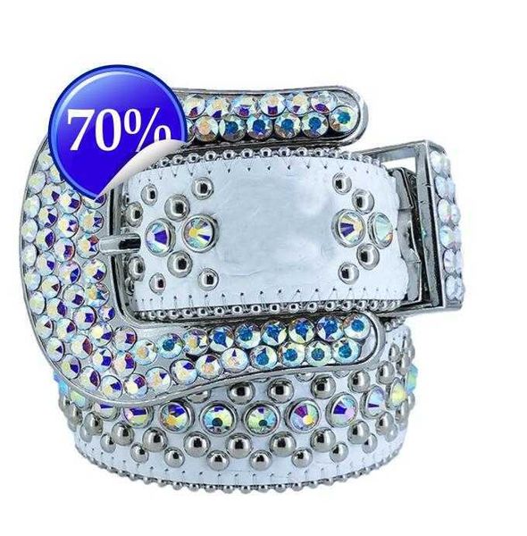 

Western Cowboy Belt BB Simon Fashion Cowgirl Bling Rhinestone Belt with Eagle Concho Studded Removable Buckle Large Size Belts for Menl