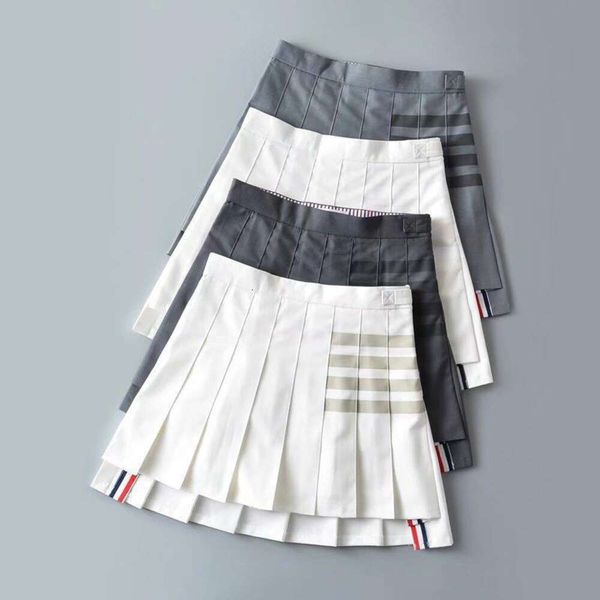 preppy style four bars high waist pleated skirt womens summer short front and long back anti revealing half, Black
preppy style four bars high waist pleated skirt womens summer short front and long back anti revealing half, Black