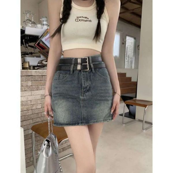 vintage double belt denim skirt spring and summer womens high waist bag hip short pants trend, Black
vintage double belt denim skirt spring and summer womens high waist bag hip short pants trend, Black
