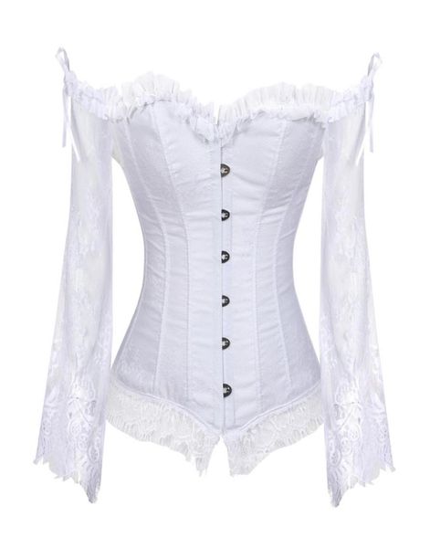 bridal corset for women with sleeves style victorian retro burlesque lace corset and bustiers wedding vest fashion white8619122, Black;white
bridal corset for women with sleeves style victorian retro burlesque lace corset and bustiers wedding vest fashion white8619122, Black;white