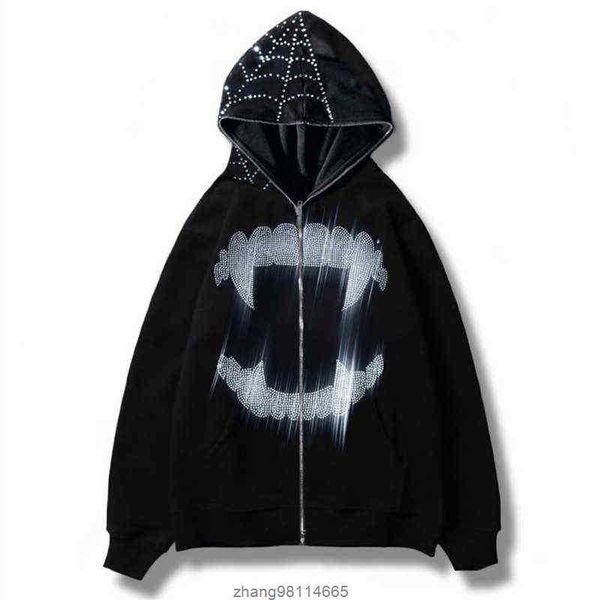 women's hoodies sweatshirts y2k rhinestone cobweb zip up oversized sweatshirt 2022 autumn goth hoodie men women grunge hooded jacket st, Black
women's hoodies sweatshirts y2k rhinestone cobweb zip up oversized sweatshirt 2022 autumn goth hoodie men women grunge hooded jacket st, Black