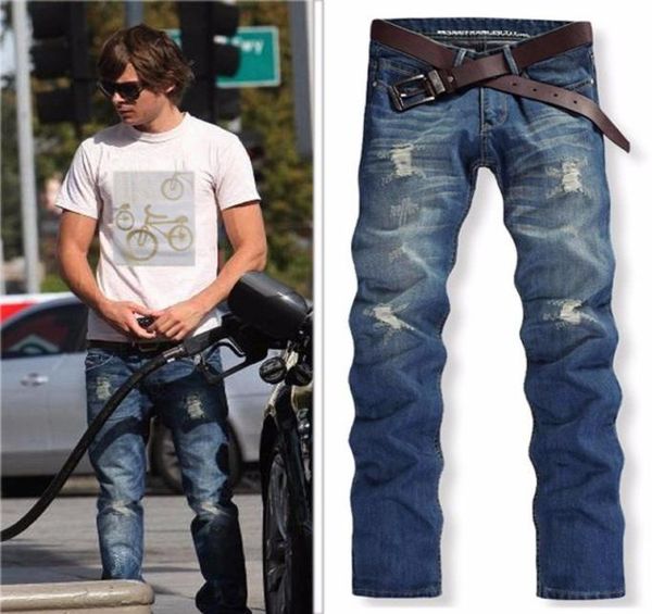 men straight denim jeans tistressed ripped skinny slim motorcycle moto biker causal hip hop pants2568929, Blue
men straight denim jeans tistressed ripped skinny slim motorcycle moto biker causal hip hop pants2568929, Blue