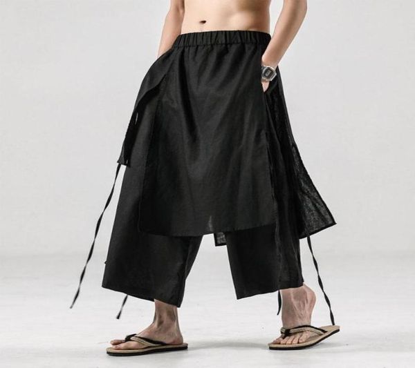 men039s pants men summer cotton linen casual wide leg skirt pant male japan style streetwear loose kimono straight7796586, Black
men039s pants men summer cotton linen casual wide leg skirt pant male japan style streetwear loose kimono straight7796586, Black