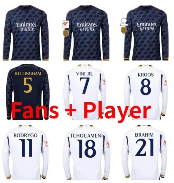 23 24 long sleeve real madrids soccer jerseys player version rodrgo bellingham 2023 vini jr tchouameni camavinga football shirt camiseta de, Black;yellow
23 24 long sleeve real madrids soccer jerseys player version rodrgo bellingham 2023 vini jr tchouameni camavinga football shirt camiseta de, Black;yellow