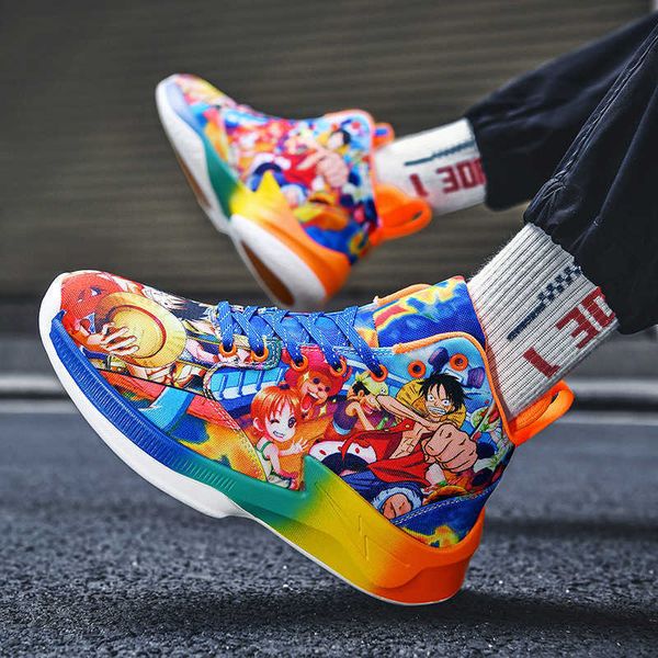cartoon design mens basketball shoes high sneakers youth casual sports trainers for children gradient color 
cartoon design mens basketball shoes high sneakers youth casual sports trainers for children gradient color