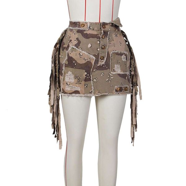 womens clothing summer fashion camouflage tassels short skirt half patched dress, Black
womens clothing summer fashion camouflage tassels short skirt half patched dress, Black