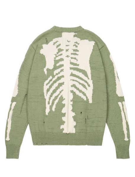 green loose skull print sweaters men and women quality high street hole retro knitted sweater5633529, White;black
green loose skull print sweaters men and women quality high street hole retro knitted sweater5633529, White;black