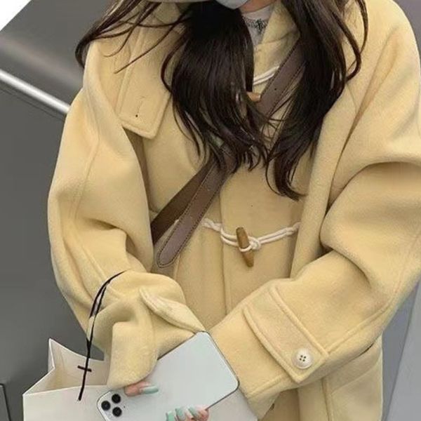 womens jackets autumn winter woolen coat female horn buckle loose hooded long season small gentle commuting thick trench 230818, Black;brown
womens jackets autumn winter woolen coat female horn buckle loose hooded long season small gentle commuting thick trench 230818, Black;brown