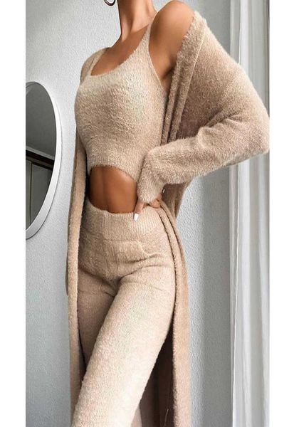 3 piece women039s knitted tracksuits 2020 autumn vest coat trousers set lounge wear fashion pants solid fleece cardigan y08806852, Gray
3 piece women039s knitted tracksuits 2020 autumn vest coat trousers set lounge wear fashion pants solid fleece cardigan y08806852, Gray
