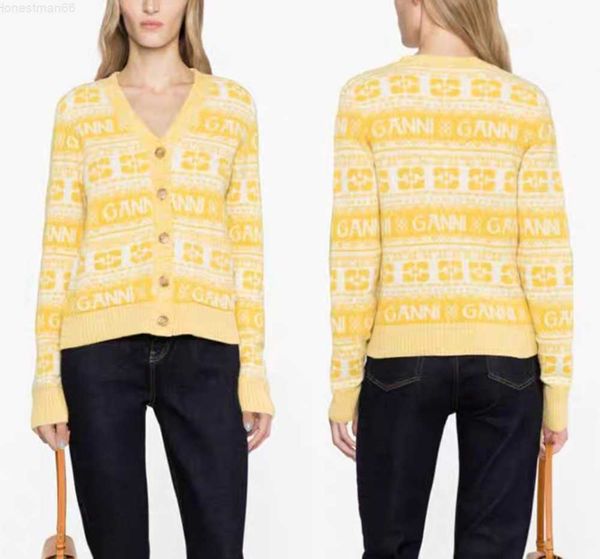 knit cardigan ganni 23aw women designer sweater coats classic knitted cardigan deep v knit jacket striped knitted long-sleeved fashion jacke, White
knit cardigan ganni 23aw women designer sweater coats classic knitted cardigan deep v knit jacket striped knitted long-sleeved fashion jacke, White