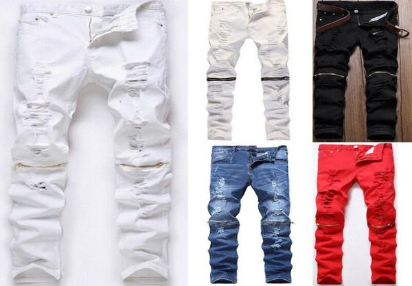 men skinny slim jeans long pants knee zipper denim jeans man solid destroyed pole frayed pencil pants size 28382886488, Blue
men skinny slim jeans long pants knee zipper denim jeans man solid destroyed pole frayed pencil pants size 28382886488, Blue