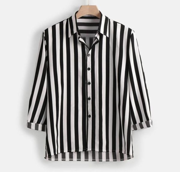 long sleeve casual button down dress men vertical striped shirt lapel striped slim fit mens shirts8770081, White;black
long sleeve casual button down dress men vertical striped shirt lapel striped slim fit mens shirts8770081, White;black