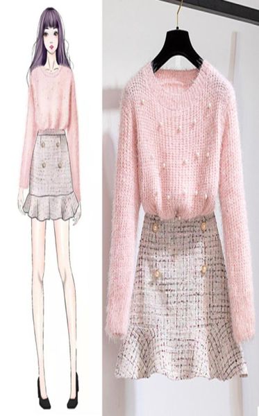 new autumn winter two piece set tracksuit women elegant beading knitted sweaterhigh waist tweed mermaid skirt ladies outfits y2004835698, White
new autumn winter two piece set tracksuit women elegant beading knitted sweaterhigh waist tweed mermaid skirt ladies outfits y2004835698, White