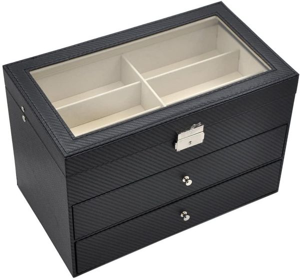 boxes 3 layer 18 slots eyeglass sunglass storage box display glasses textured pattern, Black;white
boxes 3 layer 18 slots eyeglass sunglass storage box display glasses textured pattern, Black;white