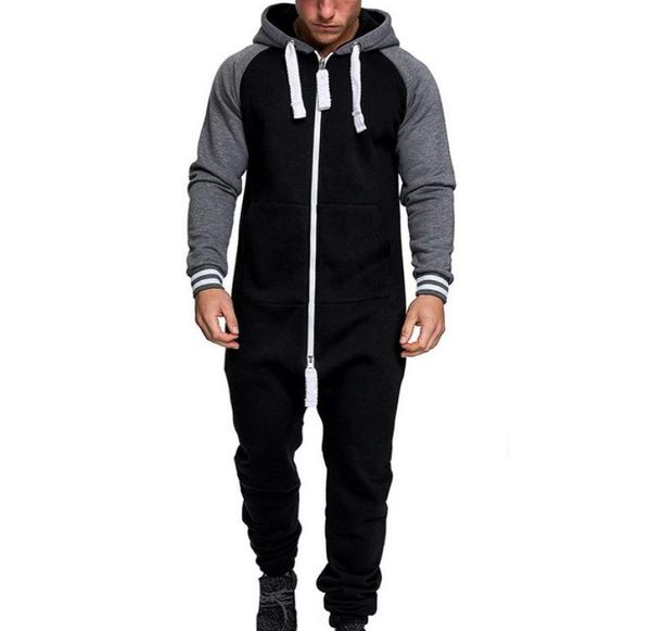 men onepiece garment patchwork pajama playsuit mens zipper hoodie camouflage jumpsuit streetwear fashion autumn winter overalls t3165474, Black
men onepiece garment patchwork pajama playsuit mens zipper hoodie camouflage jumpsuit streetwear fashion autumn winter overalls t3165474, Black
