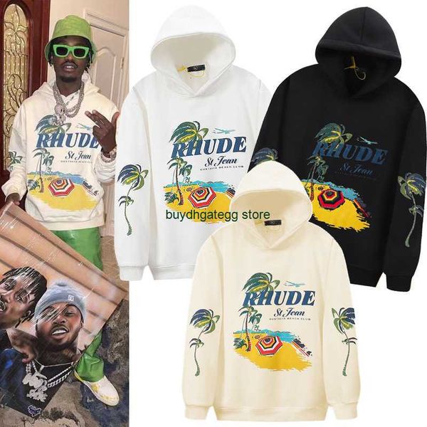 45ie men's hoodies sweatshirts rhude 2023 gustavia beach club coconut tree beach loose youth hooded fleece sweater, Black
45ie men's hoodies sweatshirts rhude 2023 gustavia beach club coconut tree beach loose youth hooded fleece sweater, Black