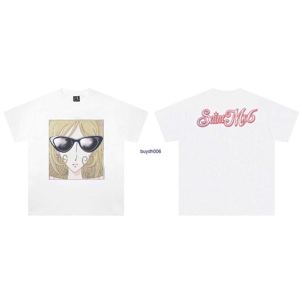 2rpb men's t-shirts saint michael cartoon portrait of a woman wearing sunglasses printed cotton short sleeve fashion brand high street, White;black
2rpb men's t-shirts saint michael cartoon portrait of a woman wearing sunglasses printed cotton short sleeve fashion brand high street, White;black