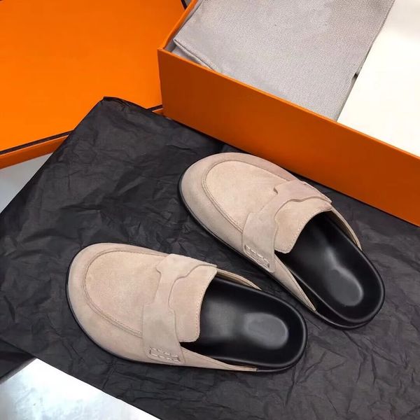 23 desginer genuine leather women's go mules loafers suede autumn winter casual shoes half slip on slipper flats with box eu35-41 luxur, Black
23 desginer genuine leather women's go mules loafers suede autumn winter casual shoes half slip on slipper flats with box eu35-41 luxur, Black