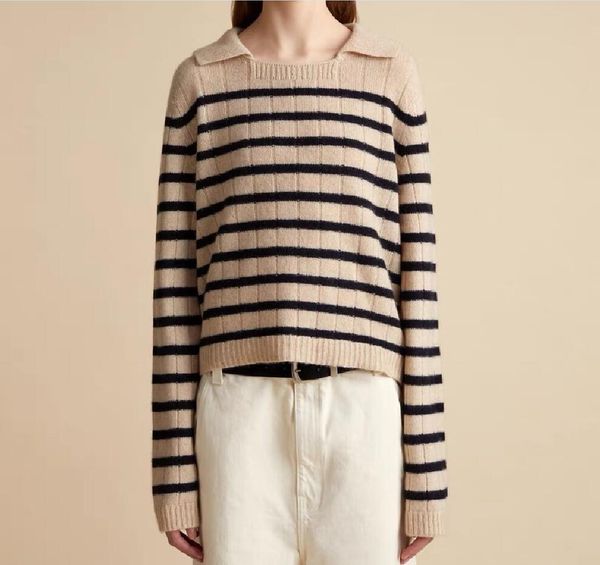 kh */* te striped sweater for women's 23 autumn and winter designs, with a sense of belonging to a small group. lazy style worsted meri, White;black
kh */* te striped sweater for women's 23 autumn and winter designs, with a sense of belonging to a small group. lazy style worsted meri, White;black