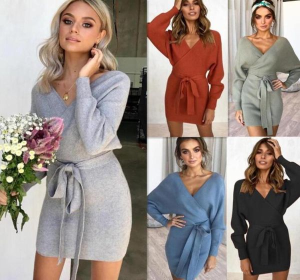 long sleeve vneck knitted dress women casual sash autumn winter sweater skirt ladies elegant wrap pullover dresses7424181, Black;gray
long sleeve vneck knitted dress women casual sash autumn winter sweater skirt ladies elegant wrap pullover dresses7424181, Black;gray
