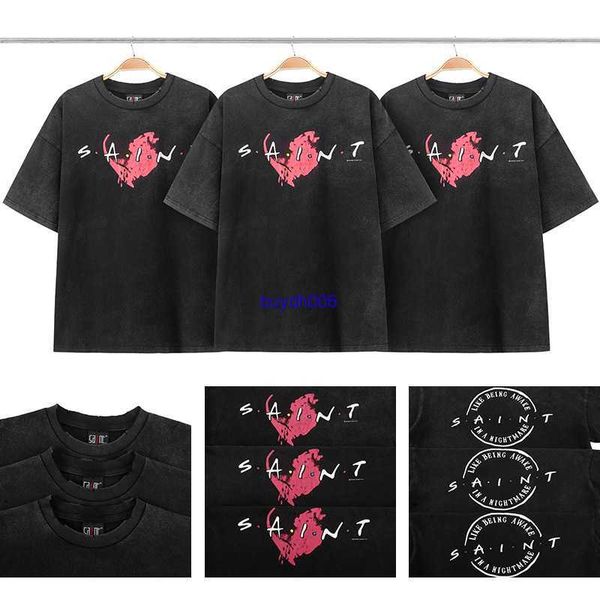 dtyj men's t-shirts saint michael washed old love american fashion brand couple loose round neck short sleeve t-shirt, White;black
dtyj men's t-shirts saint michael washed old love american fashion brand couple loose round neck short sleeve t-shirt, White;black