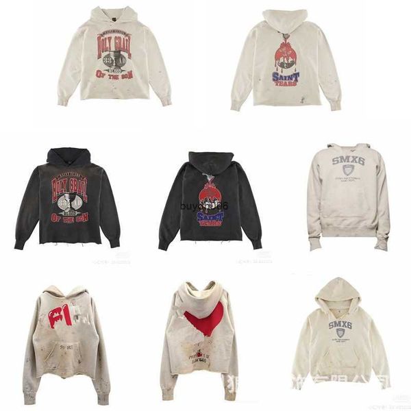 men's hoodies sweatshirts saint michael high street trendy subtitles pattern printed wash hole damaged hooded men's and women', Black
men's hoodies sweatshirts saint michael high street trendy subtitles pattern printed wash hole damaged hooded men's and women', Black
