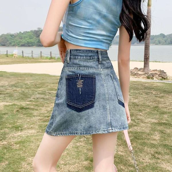 high waisted denim skirt for women summer style loose slimmer all matching a line pants butt hugging, Black
high waisted denim skirt for women summer style loose slimmer all matching a line pants butt hugging, Black