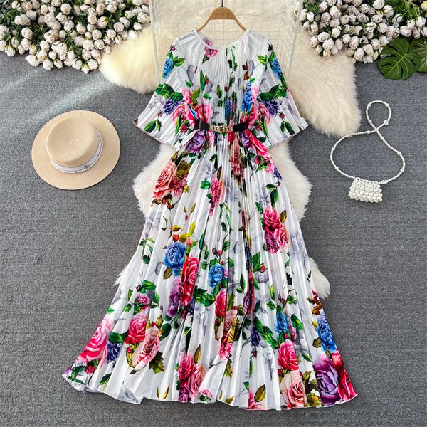 basic casual dresses spring women round neck half sleeve pleated dress with belt elegant vestidos black white ladies mid-length flower print, Black;gray
basic casual dresses spring women round neck half sleeve pleated dress with belt elegant vestidos black white ladies mid-length flower print, Black;gray
