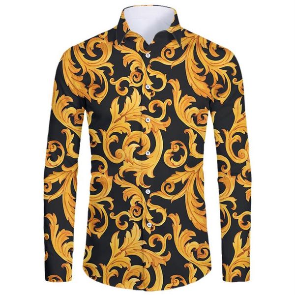 men's casual shirts ifpd luxury royal men shirt long sleeve golden flower print baroque summer prom party oversize 6xl homme204v, White;black
men's casual shirts ifpd luxury royal men shirt long sleeve golden flower print baroque summer prom party oversize 6xl homme204v, White;black