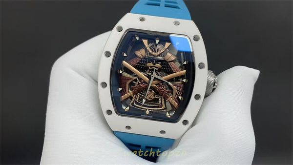 rm047 men's watch features a classic wine barrel case with a flywheel movement hollowed out with a carved pattern watches, Slivery;brown
rm047 men's watch features a classic wine barrel case with a flywheel movement hollowed out with a carved pattern watches, Slivery;brown