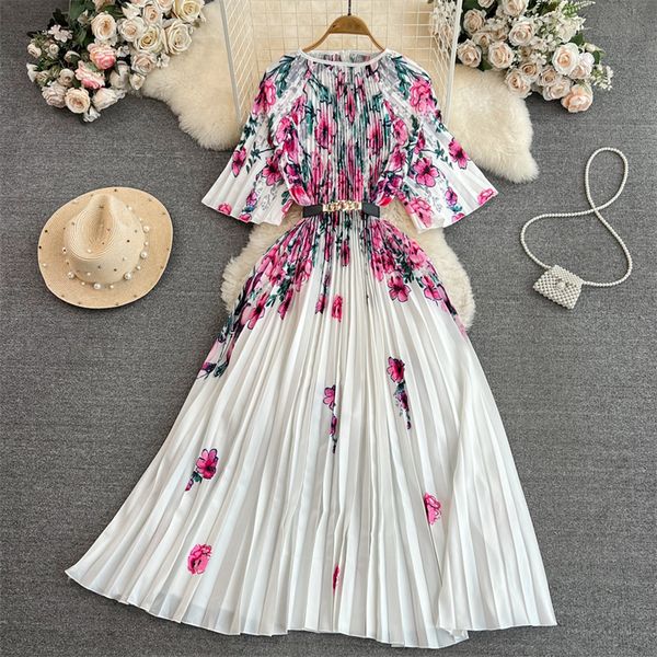 basic casual dresses mid-length flower print pleated dress women summer new fashion round neck half sleeve with sashes ladies dresses white, Black;gray
basic casual dresses mid-length flower print pleated dress women summer new fashion round neck half sleeve with sashes ladies dresses white, Black;gray