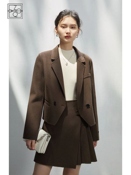 womens wool blends ziqiao design sense short woolen suit women autumn winter doublesided mocha brown aline skirts coats female twopiece set, Black
womens wool blends ziqiao design sense short woolen suit women autumn winter doublesided mocha brown aline skirts coats female twopiece set, Black