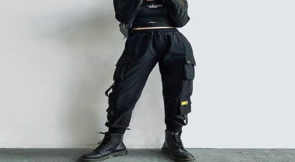 womens cargo pants black ribbon pocket jogger elastic waist high streetwear harajuku pant punk females trousers harem pants9368284
womens cargo pants black ribbon pocket jogger elastic waist high streetwear harajuku pant punk females trousers harem pants9368284