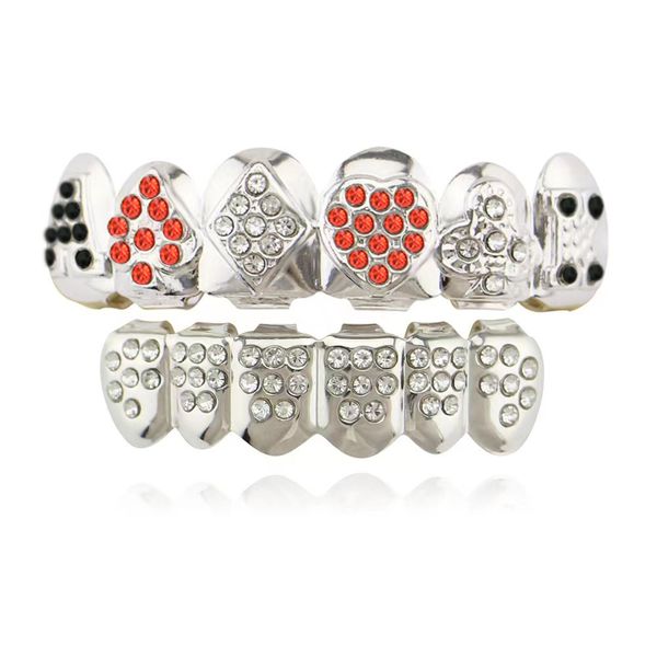 hip hop vampire teeth red zircon dental teeth grillz men women silver grills teeth set fashion jewelry six 6 bottom tooth grills 1755, Black
hip hop vampire teeth red zircon dental teeth grillz men women silver grills teeth set fashion jewelry six 6 bottom tooth grills 1755, Black