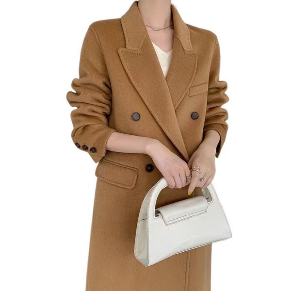 womens wool blends autumn winter coat classic doublebreasted thickened doublesided long cashmere overcoat 230818, Black
womens wool blends autumn winter coat classic doublebreasted thickened doublesided long cashmere overcoat 230818, Black