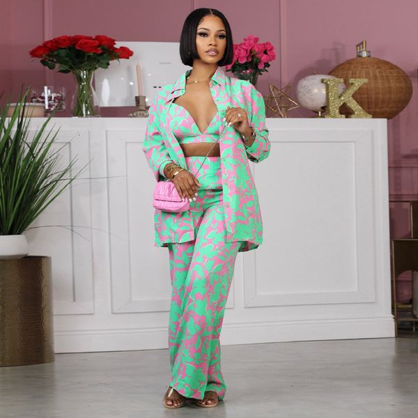 womens two piece pants plant floral print autumn 3 sets women bra full sleeve long shirts cardigan wide leg casual vacation suits 230818, White
womens two piece pants plant floral print autumn 3 sets women bra full sleeve long shirts cardigan wide leg casual vacation suits 230818, White
