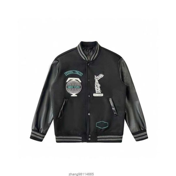 23ss black baseball jackets jacket tiffany leather sleeve new coats 925, Black;brown
23ss black baseball jackets jacket tiffany leather sleeve new coats 925, Black;brown