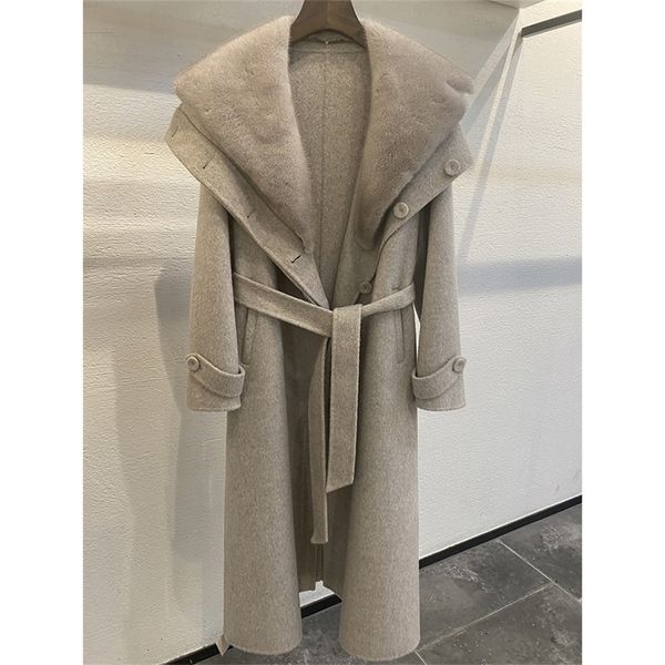womens jackets autumn winter womens fashion casual luxury mink fur collar woolen overcoat with belt 230818, Black;brown
womens jackets autumn winter womens fashion casual luxury mink fur collar woolen overcoat with belt 230818, Black;brown