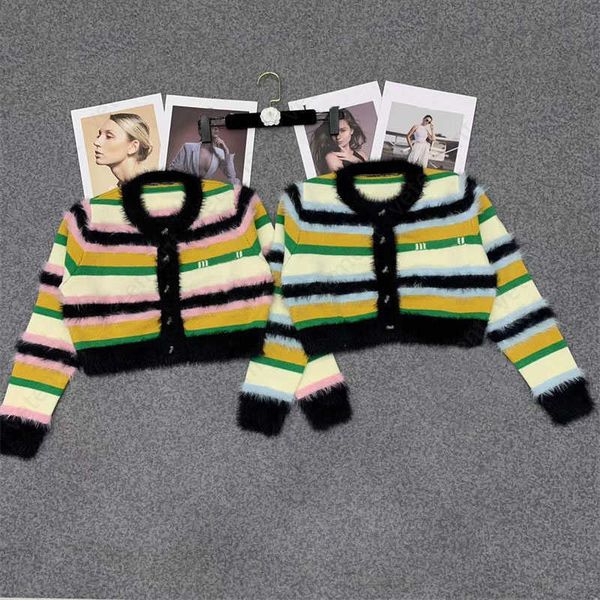 fall winter short sweater womens cardigan knitted sweater vintage clash faux mink stripe slim round neck plush feeling long sleeve designer, White;black
fall winter short sweater womens cardigan knitted sweater vintage clash faux mink stripe slim round neck plush feeling long sleeve designer, White;black